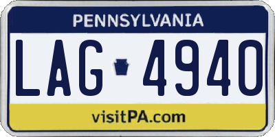 PA license plate LAG4940