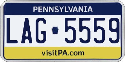 PA license plate LAG5559