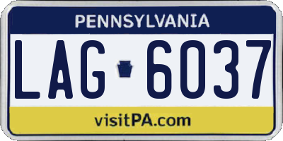 PA license plate LAG6037