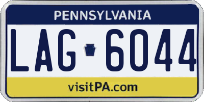 PA license plate LAG6044