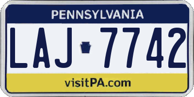 PA license plate LAJ7742