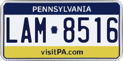 PA license plate LAM8516