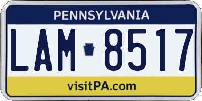 PA license plate LAM8517