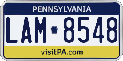 PA license plate LAM8548
