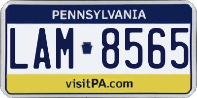 PA license plate LAM8565