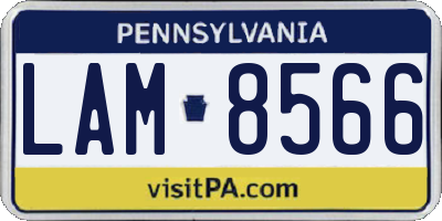 PA license plate LAM8566