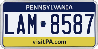 PA license plate LAM8587