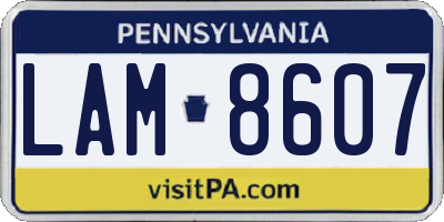 PA license plate LAM8607