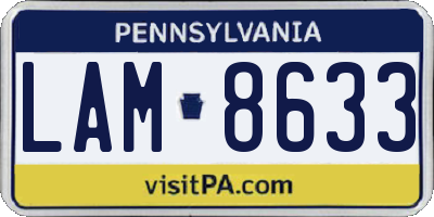 PA license plate LAM8633