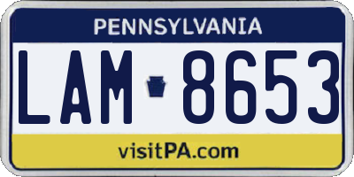 PA license plate LAM8653