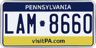 PA license plate LAM8660