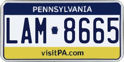 PA license plate LAM8665