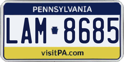 PA license plate LAM8685