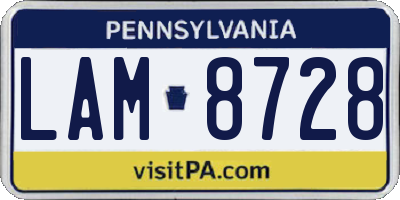 PA license plate LAM8728
