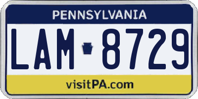 PA license plate LAM8729