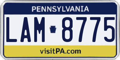 PA license plate LAM8775