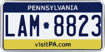 PA license plate LAM8823