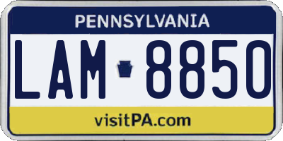 PA license plate LAM8850