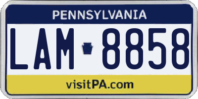 PA license plate LAM8858