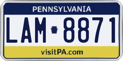 PA license plate LAM8871
