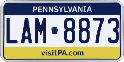 PA license plate LAM8873