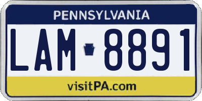 PA license plate LAM8891