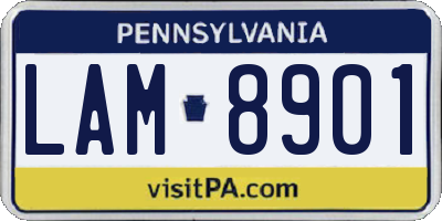 PA license plate LAM8901