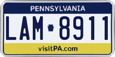 PA license plate LAM8911