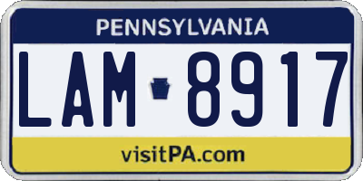 PA license plate LAM8917