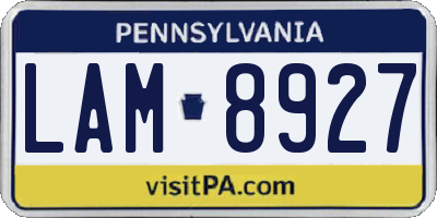 PA license plate LAM8927