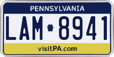 PA license plate LAM8941