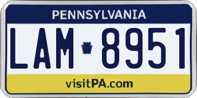 PA license plate LAM8951