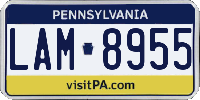 PA license plate LAM8955