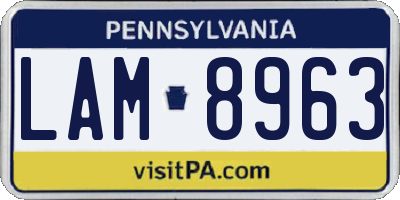PA license plate LAM8963