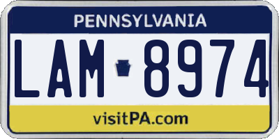 PA license plate LAM8974