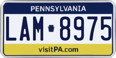 PA license plate LAM8975