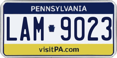 PA license plate LAM9023