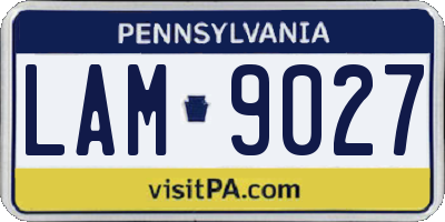 PA license plate LAM9027