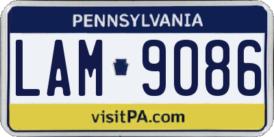 PA license plate LAM9086