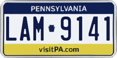 PA license plate LAM9141