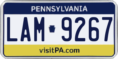 PA license plate LAM9267