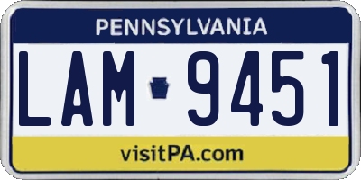 PA license plate LAM9451