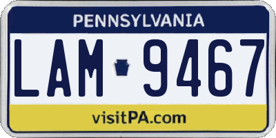 PA license plate LAM9467