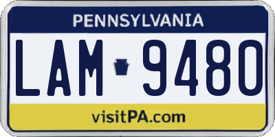 PA license plate LAM9480
