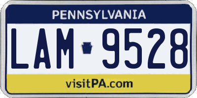 PA license plate LAM9528