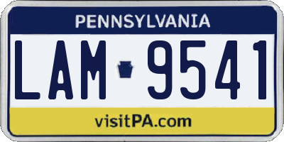 PA license plate LAM9541