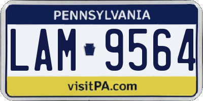 PA license plate LAM9564
