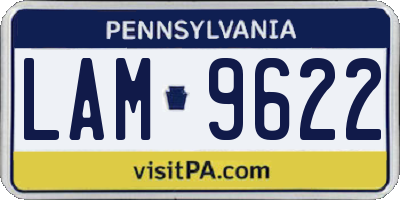 PA license plate LAM9622