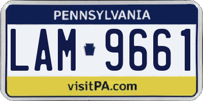 PA license plate LAM9661
