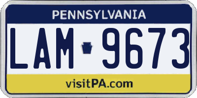 PA license plate LAM9673